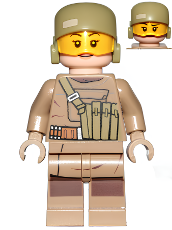 Минифигурка Lego Star Wars Resistance Trooper (Female) - Dark Tan Hoodie Jacket, Ammo Pouch, Helmet without Chin Guard  sw0853 U